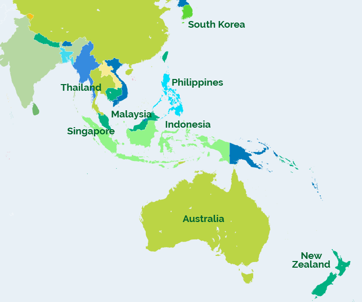 New Zealand And Philippines Map Magnakron Singapore | Magnakron
